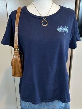 Vintage Mickey Unlimited Women’s XL Blue Summer Beach Graphic T-shirt